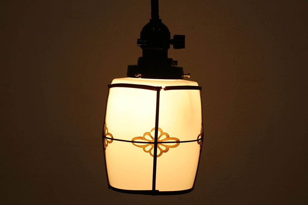 和製アンティーク　セルロイド巻電笠照明