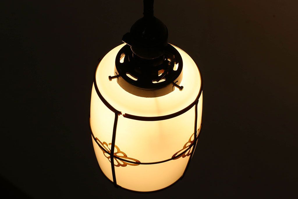 和製アンティーク　セルロイド巻電笠照明