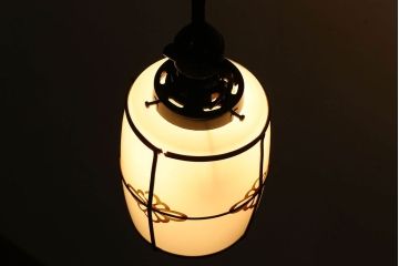 和製アンティーク　セルロイド巻電笠照明