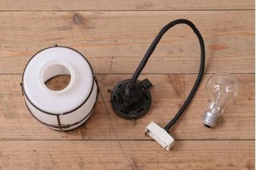 和製アンティーク　セルロイド巻電笠照明