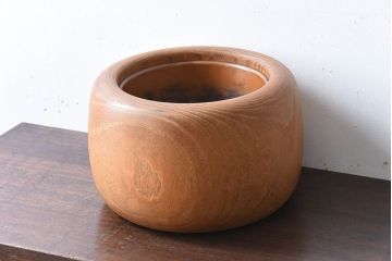 アンティーク雑貨　昭和初期　33cm　桐材　古い刳り貫き火鉢