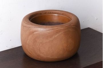 アンティーク雑貨　昭和初期　33cm　桐材　古い刳り貫き火鉢