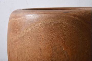 アンティーク雑貨　昭和初期　33cm　桐材　古い刳り貫き火鉢