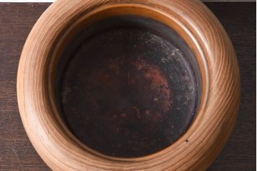 アンティーク雑貨　昭和初期　33cm　桐材　古い刳り貫き火鉢