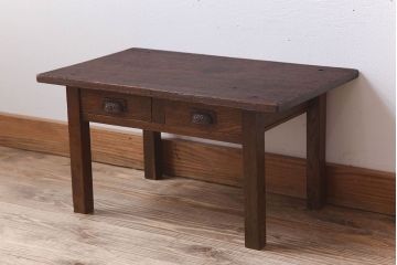 アンティーク家具　古い栓材の小さなアンティーク文机