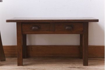 アンティーク家具　古い栓材の小さなアンティーク文机