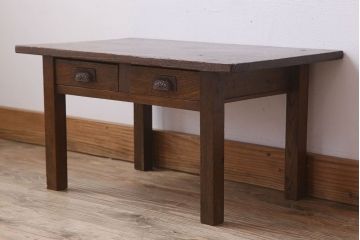 アンティーク家具　古い栓材の小さなアンティーク文机