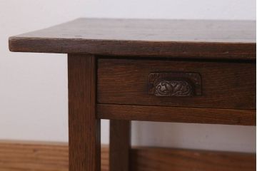 アンティーク家具　古い栓材の小さなアンティーク文机