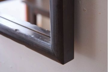 アンティーク雑貨　古い木製フレームのアンティーク壁掛けミラー