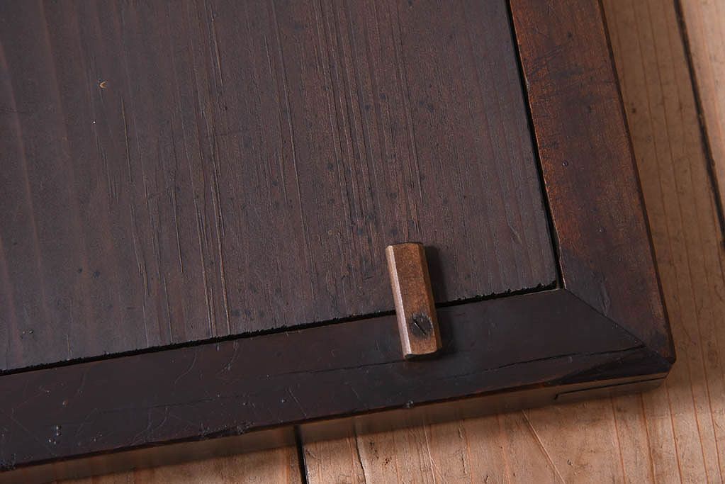 アンティーク雑貨　古い木製フレームのアンティーク壁掛けミラー