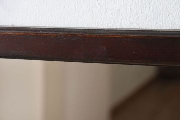 アンティーク雑貨　古い木製フレームのアンティーク壁掛けミラー(2)