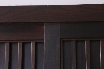 アンティーク家具　古民具・骨董　明治大正期　六尺　縦桟引き戸の重ね水屋箪笥