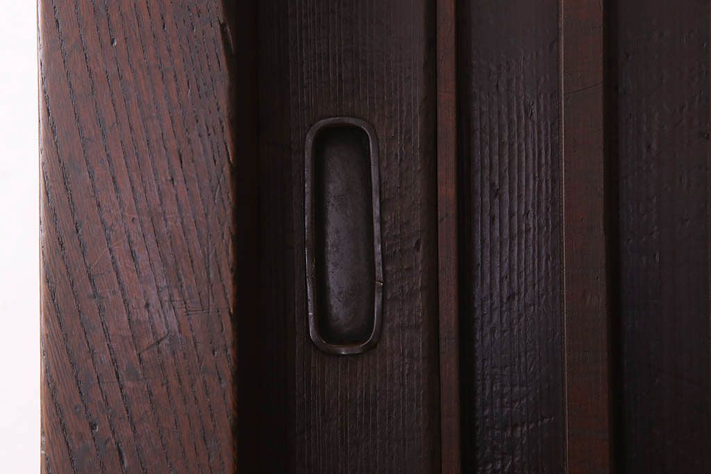 アンティーク家具　古民具・骨董　明治大正期　六尺　縦桟引き戸の重ね水屋箪笥