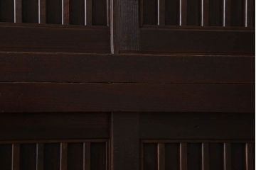 アンティーク家具　古民具・骨董　明治大正期　六尺　縦桟引き戸の重ね水屋箪笥