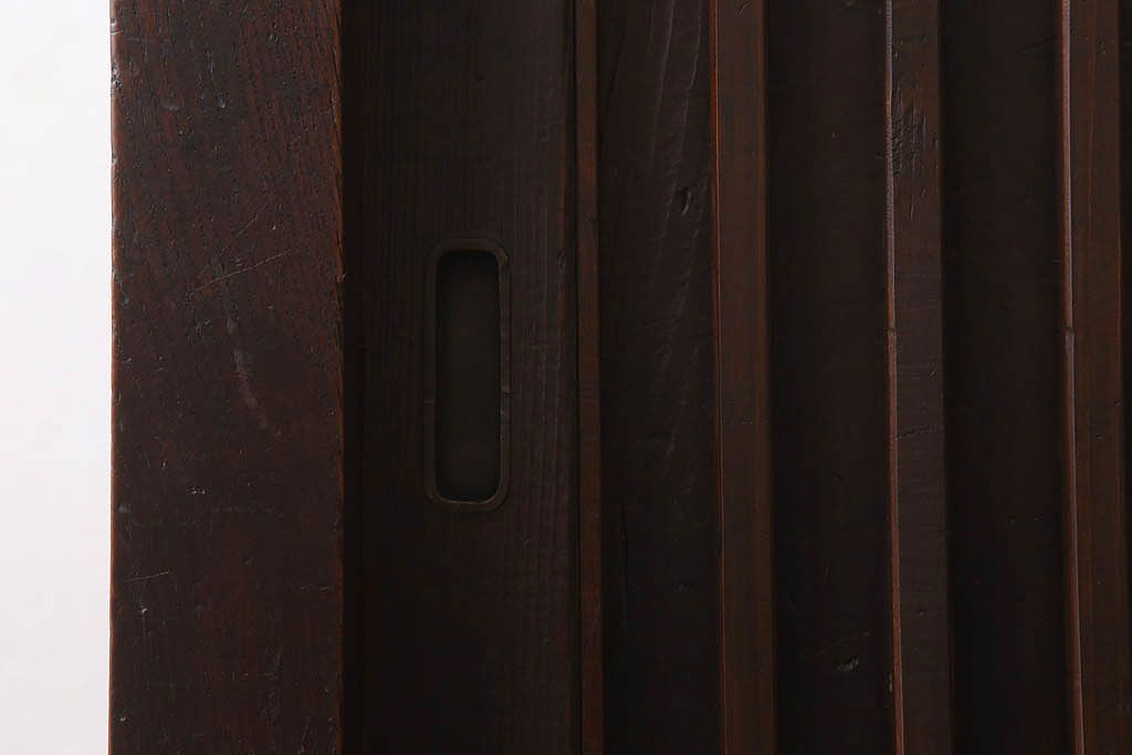 アンティーク家具　古民具・骨董　明治大正期　六尺　縦桟引き戸の重ね水屋箪笥