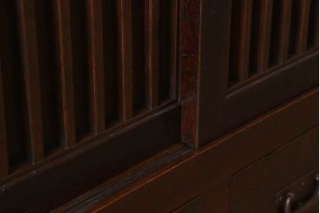 アンティーク家具　古民具・骨董　明治大正期　六尺　縦桟引き戸の重ね水屋箪笥