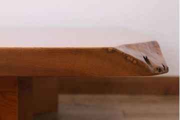 中古　松材一枚板　特大座卓(センターテーブル、リビングテーブル、ローテーブル)(R-023385)