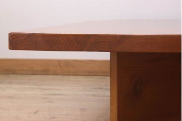 中古　松材一枚板　特大座卓(センターテーブル、リビングテーブル、ローテーブル)(R-023385)