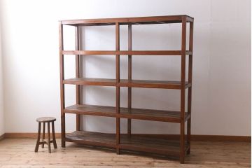 アンティーク家具　特大サイズ　古い木製の和製アンティーク飾り棚