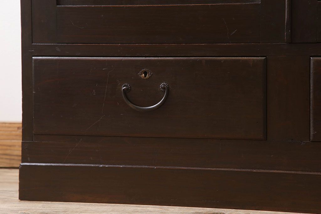 アンティーク家具　和製アンティーク　古い檜材の上品なブックケース(本棚)