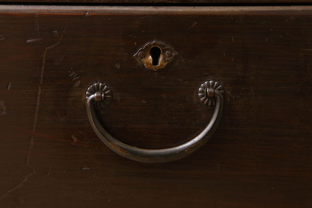 アンティーク家具　和製アンティーク　古い檜材の上品なブックケース(本棚)