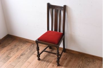 アンティーク家具　イギリスアンティーク　オーク材製チェア