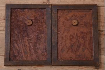 アンティーク雑貨　タモ材製　優れた意匠　和製アンティークの卓上収納(本立て)