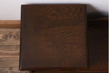 アンティーク雑貨　タモ材製　優れた意匠　和製アンティークの卓上収納(本立て)