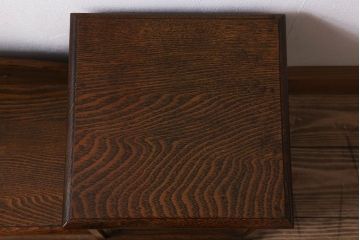 アンティーク雑貨　タモ材製　優れた意匠　和製アンティークの卓上収納(本立て)