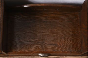 アンティーク雑貨　タモ材製　優れた意匠　和製アンティークの卓上収納(本立て)