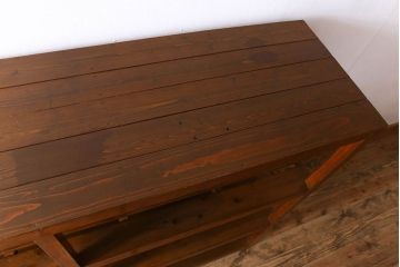 アンティーク家具　特大サイズ　古い木製の和製アンティーク飾り棚(2)