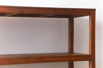 アンティーク家具　特大サイズ　古い木製の和製アンティーク飾り棚(2)