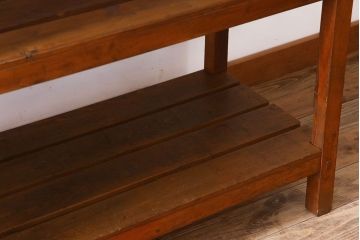 アンティーク家具　特大サイズ　古い木製の和製アンティーク飾り棚(2)