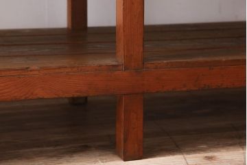 アンティーク家具　特大サイズ　古い木製の和製アンティーク飾り棚(2)