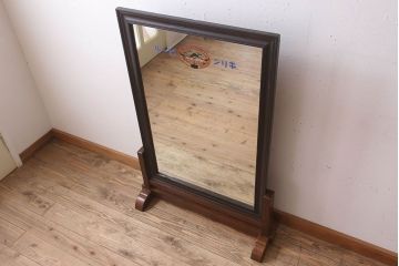 アンティーク雑貨　戦前　キリンビール　昭和レトロ　古い酒屋の姿見(鏡・ミラー)