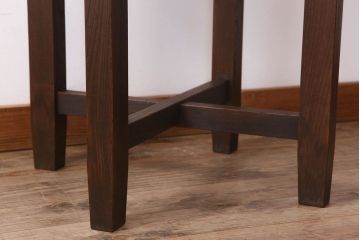 アンティーク家具　総欅材　天板一枚板　古い木製のラウンドテーブル
