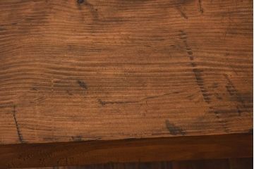 アンティーク家具　天板一枚板　檜材　シンプルな鉄脚ベンチ