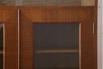 レトロ家具　昭和レトロ　シンプルデザインの古いナラ材製本箱(ブックケース)