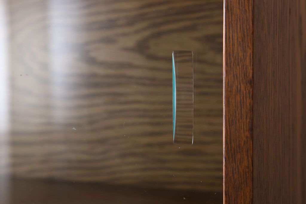 レトロ家具　昭和レトロ　シンプルデザインの古いナラ材製本箱(ブックケース)