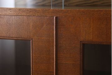 レトロ家具　昭和レトロ　シンプルデザインの古いナラ材製本箱(ブックケース)