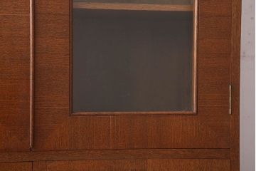 レトロ家具　昭和レトロ　シンプルデザインの古いナラ材製本箱(ブックケース)