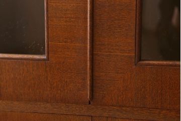 レトロ家具　昭和レトロ　シンプルデザインの古いナラ材製本箱(ブックケース)