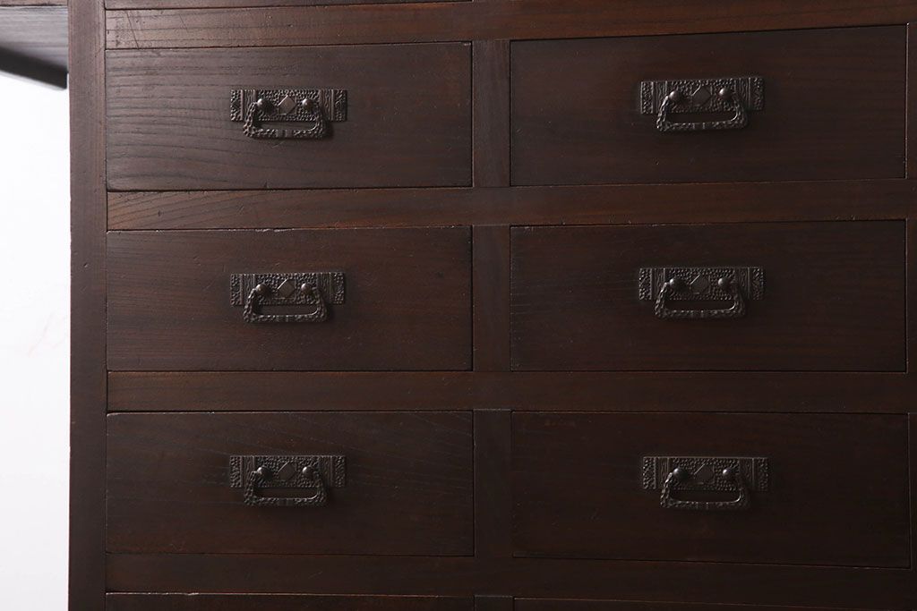 アンティーク家具　三方欅材　大正ロマン　高級品　引き出し31杯!大きなドロワー