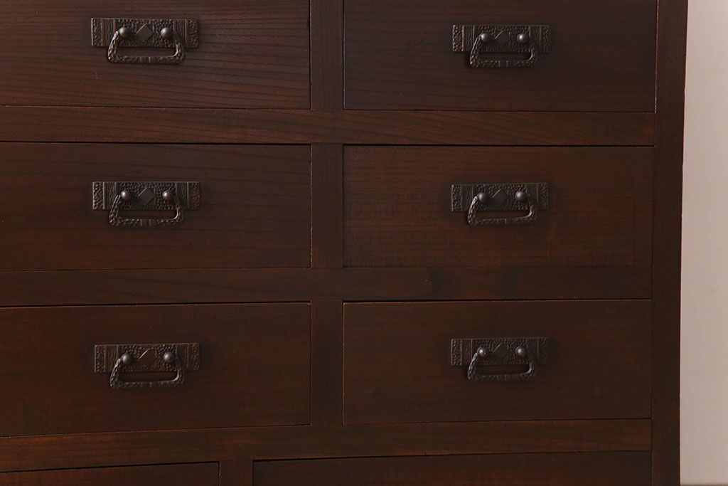 アンティーク家具　三方欅材　大正ロマン　高級品　引き出し31杯!大きなドロワー