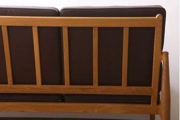 中古　宮崎椅子製作所　ペーパーナイフソファ　3人掛けソファ(長椅子)