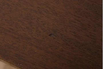 アンティーク家具　天板一枚板　ラワン材　シンプルな鉄脚テーブル(2)