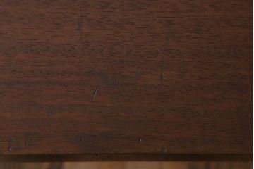 アンティーク家具　天板一枚板　ラワン材　シンプルな鉄脚テーブル(2)