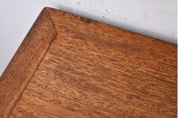 アンティーク家具　古いラワン材製の鉄脚テーブル