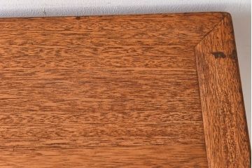 アンティーク家具　古いラワン材製の鉄脚テーブル