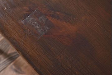 アンティーク家具　古い天板一枚板の鉄脚テーブル